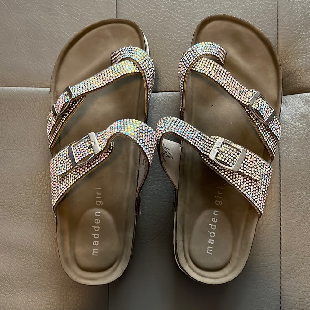 New Sz 5M. Brand new Madden Girl sandals sparkling rhinestones.